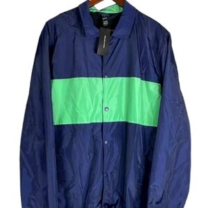 Rhone‎ Lightweight Snap Front Button Bomber Jacket Windbreaker Color Block Lined